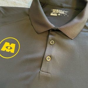 Monsters Inc logo Nike brand polo mens shirt black